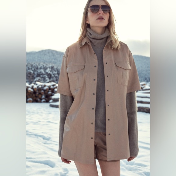 Zeynep Arcay Oversized Leather Shirt - Picture 1 of 5